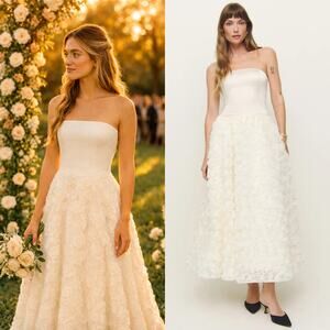 Reformation Rosy Dress Ivory NEW NWT